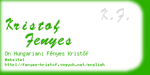 kristof fenyes business card
