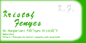 kristof fenyes business card